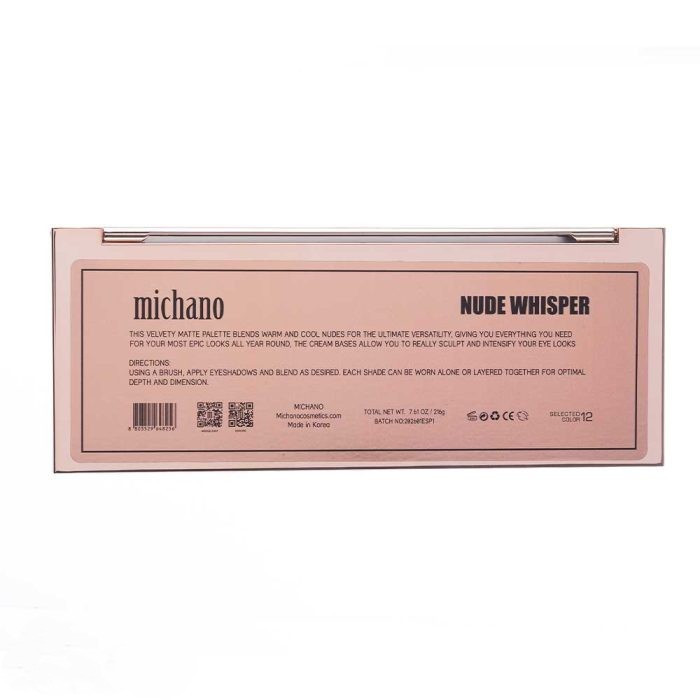 پالت سایه 12 رنگ NUDE WHISPER میچانو MICHANO Eyeshadow Palette
